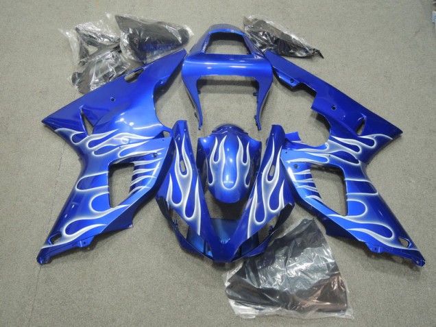 00-01 Blau weiße Flamme YZF R1 Motorrad Verkleidung 00-01 Blau weiße Flamme YZF R1 Motorrad Verkleidung