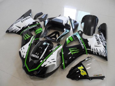 00-01 Schwarz Weiß Grün Monster YZF R1 Motorrad Verkleidung
