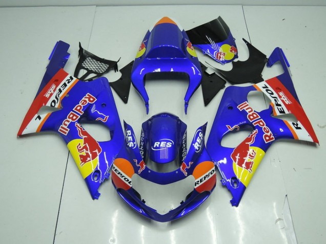 00-02 Blau Rot Bull GSXR 1000 Motorrad Verkleidung 00-02 Blau Rot Bull GSXR 1000 Motorrad Verkleidung