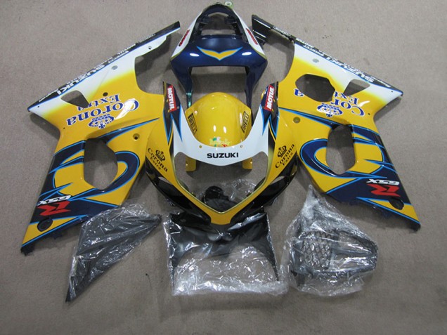 00-02 Gelb Blau Corona Extra GSXR 1000 Motorrad Verkleidung 00-02 Gelb Blau Corona Extra GSXR 1000 Motorrad Verkleidung