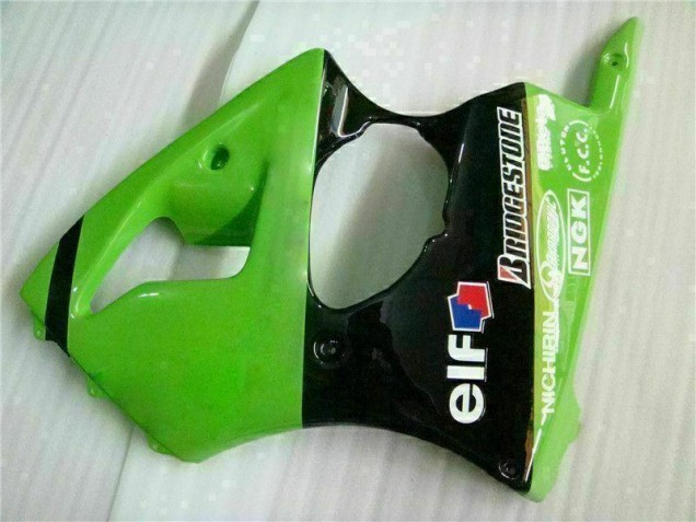00-02 Grün Schwarz ZX6R Motorrad Vollverkleidung