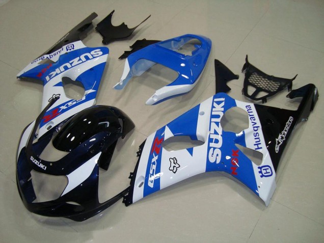 00-02 Schwarz Blau Weiß GSXR 1000 Motorrad Verkleidung 00-02 Schwarz Blau Weiß GSXR 1000 Motorrad Verkleidung