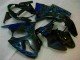 00-02 Schwarz mit Blaur Flamme ZX6R Motorrad Verkleidung