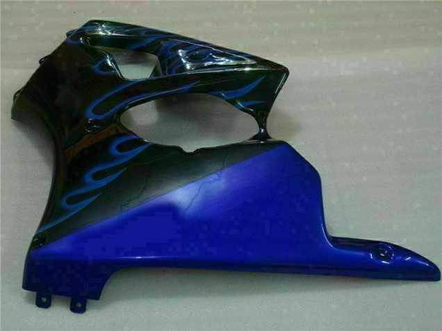00-02 Schwarz mit Blaur Flamme ZX6R Motorrad Verkleidung