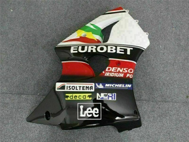 00-02 Schwarz weißer Eurobet ZX6R Motorrad Verkleidung 00-02 Schwarz weißer Eurobet ZX6R Motorrad Verkleidung