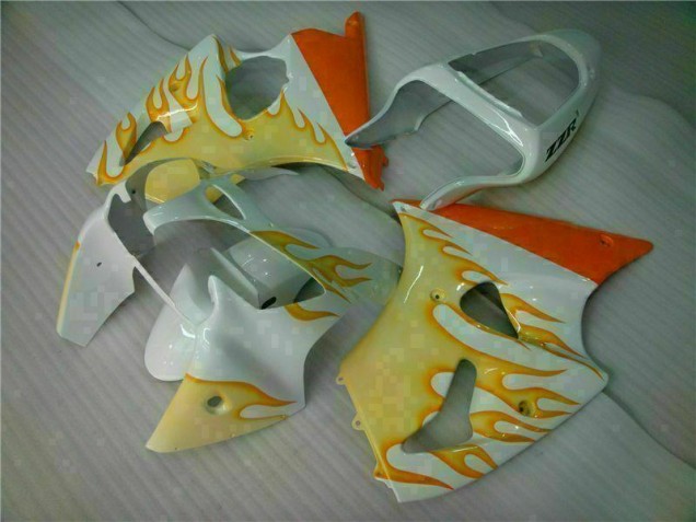 00-02 Weiß Gelb Flamme ZX6R Motorrad Verkleidung 00-02 Weiß Gelb Flamme ZX6R Motorrad Verkleidung