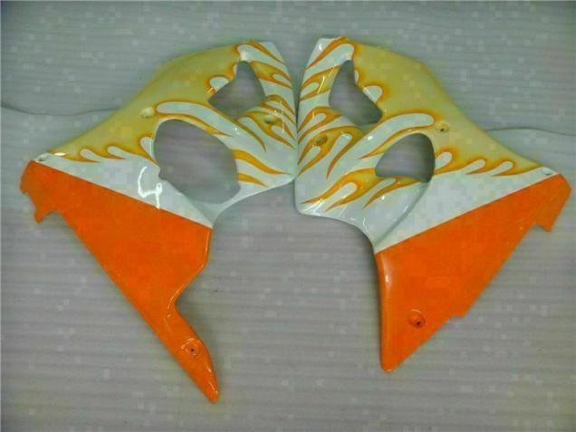 00-02 Weiß Gelb Flamme ZX6R Motorrad Verkleidung 00-02 Weiß Gelb Flamme ZX6R Motorrad Verkleidung