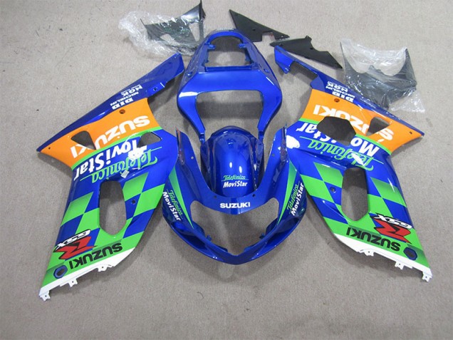 01-03 Blaugrün Telefumia Movistar GSXR 600 Motorrad Verkleidung