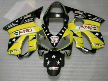 01-03 Gelb Schwarz Castrol Cycle World CBR600 F4i Motorrad Verkleidung