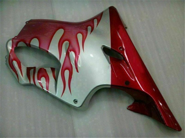 01-03 Rot Flamme Silber CBR600 F4i Motorrad Verkleidung 01-03 Rot Flamme Silber CBR600 F4i Motorrad Verkleidung