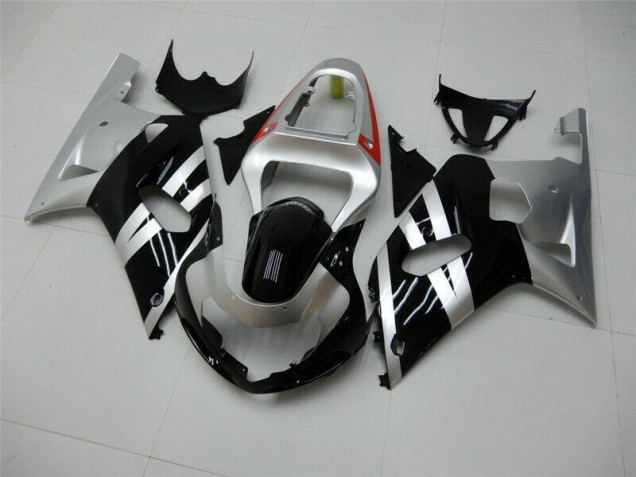 01-03 Schwarz Silber GSXR 600/750 Motorrad Verkleidung 01-03 Schwarz Silber GSXR 600/750 Motorrad Verkleidung