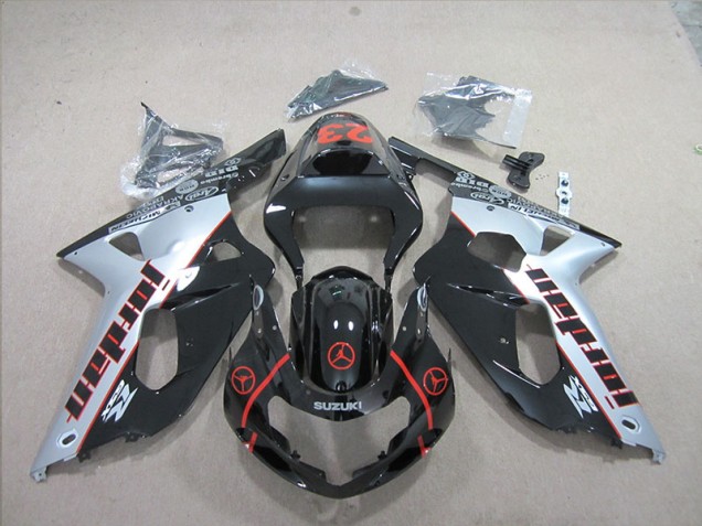 01-03 Schwarz Silber GSXR 600 Motorrad Verkleidung 01-03 Schwarz Silber GSXR 600 Motorrad Verkleidung