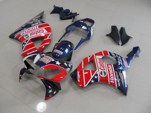 02-03 Blau Rot Castrol Zykluswelt CBR900RR 954 Motorrad Verkleidung