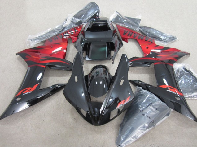 02-03 Schwarz Rot Aufkleber YZF R1 Motorrad Verkleidung 02-03 Schwarz Rot Aufkleber YZF R1 Motorrad Verkleidung