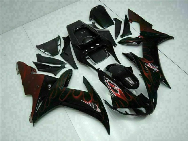 02-03 Schwarz YZF R1 Motorrad Vollverkleidung & Plastik