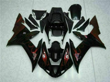 02-03 Schwarz YZF R1 Motorrad Vollverkleidung & Plastik