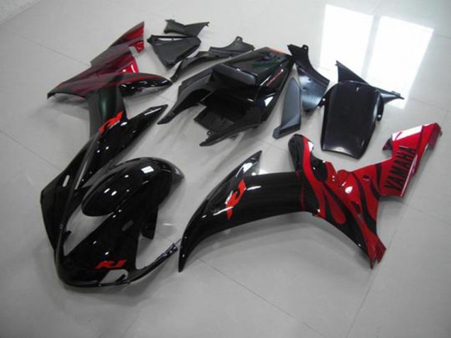 02-03 Schwarze Flamme YZF R1 Motorrad Verkleidung