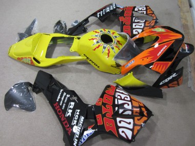 03-04 Gelb Schwarz Repsol 46 CBR600RR Motorrad Verkleidung