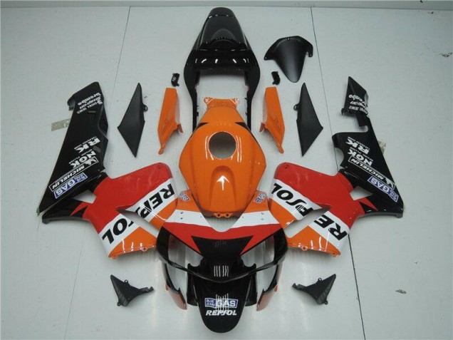 03-04 Orange Rot Schwarz Repsol CBR600RR Motorrad Verkleidung