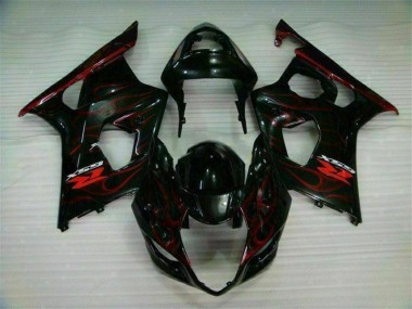 03-04 Rot Flamme GSXR 1000 Motorrad Verkleidung