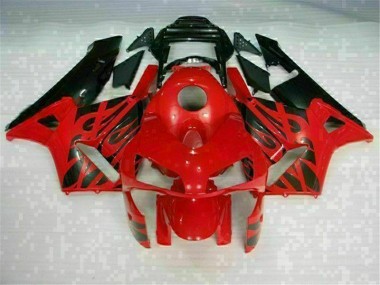 03-04 Rot Schwarz CBR600RR Motorrad Vollverkleidung & Plastik