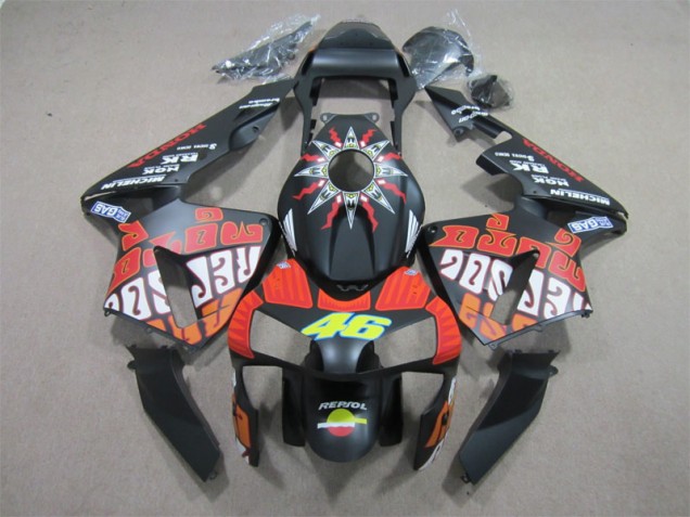 03-04 Schwarz Rot Repsol 46 CBR600RR Motorrad Verkleidung