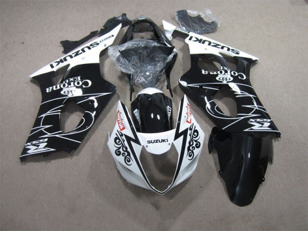 03-04 Schwarz Weiß Corona Extra Motul GSXR 1000 Motorrad Verkleidung