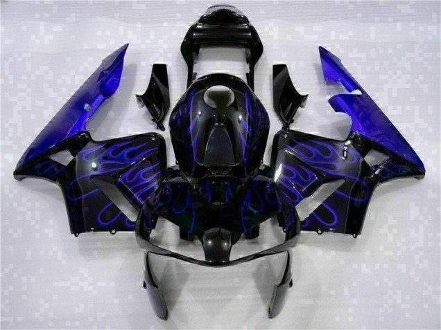 03-04 Schwarz mit Blaur Flamme CBR600RR Motorrad Verkleidung 03-04 Schwarz mit Blaur Flamme CBR600RR Motorrad Verkleidung