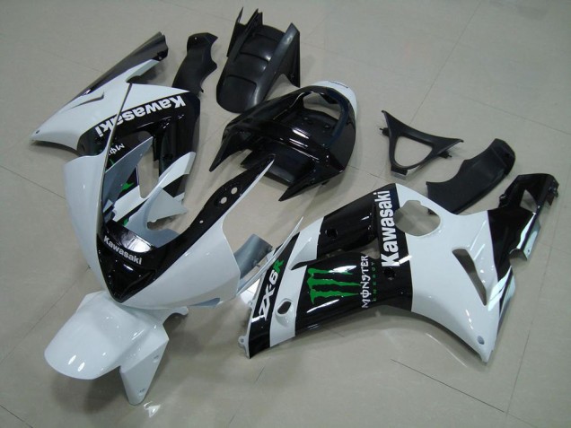 03-04 Weiß Monster ZX6R Motorrad Verkleidung