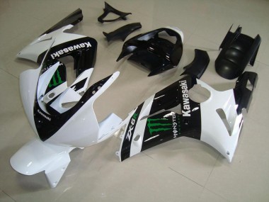 03-04 Weiß Monster ZX6R Motorrad Verkleidungen