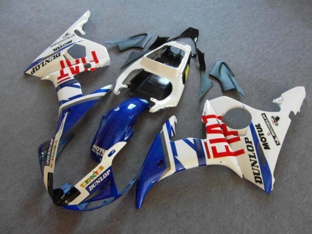 03-05 Blau Weiß Fiat YZF R6 Motorrad Verkleidung 03-05 Blau Weiß Fiat YZF R6 Motorrad Verkleidung