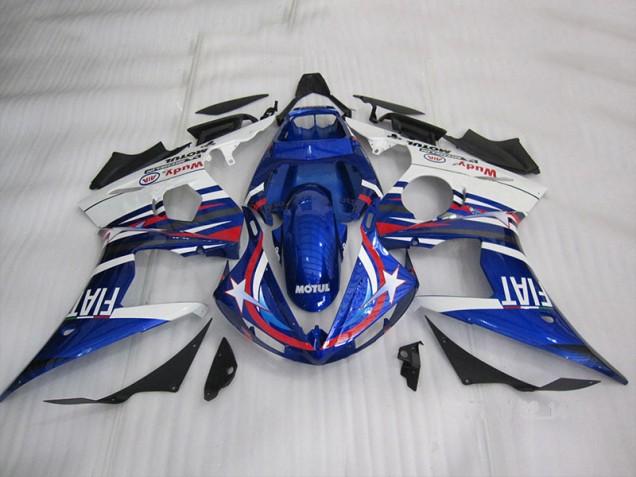 03-05 Blau Weiß Motul Fiat YZF R6 Motorrad Verkleidung 03-05 Blau Weiß Motul Fiat YZF R6 Motorrad Verkleidung