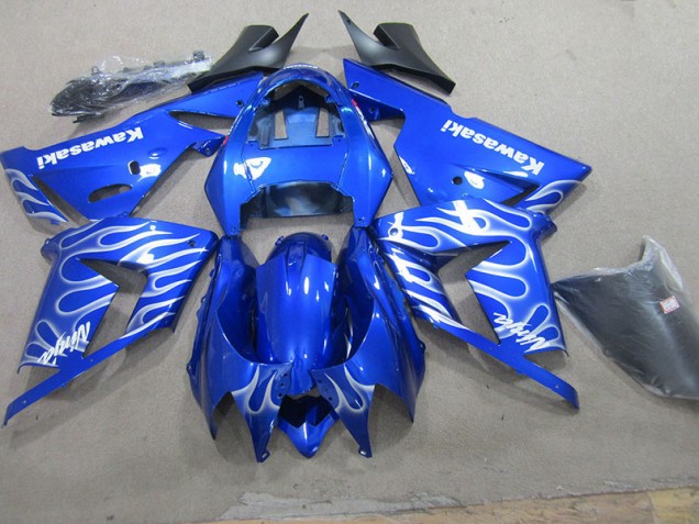 03-05 Blau weiße Flamme ZX10R Motorrad Verkleidungen