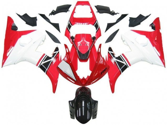 03-05 Rot Weiß Schwarz YZF R6 Motorrad Verkleidung 03-05 Rot Weiß Schwarz YZF R6 Motorrad Verkleidung