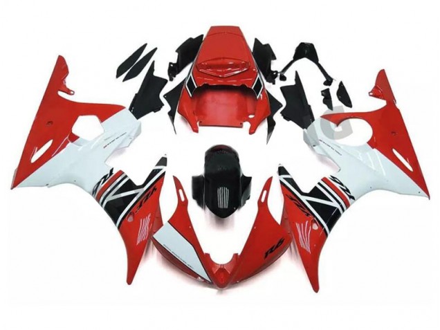 03-05 Rot Weiß Schwarz YZF R6 Motorrad Vollverkleidung