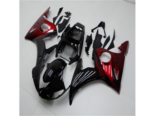 03-05 Schwarz Rot YZF R6 Motorrad Verkleidung