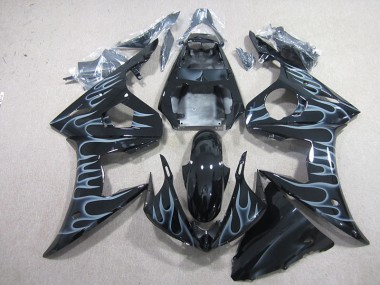 03-05 Schwarz mit Flamme YZF R6 Motorrad Verkleidung