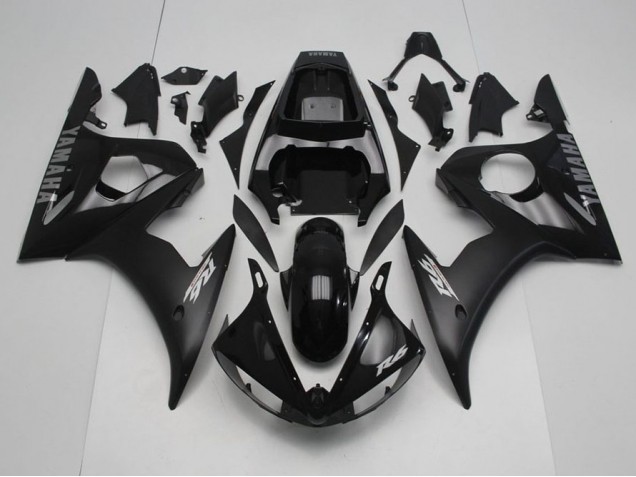 03-05 Schwarz mit silbernen Aufklebern YZF R6 Motorrad Verkleidung 03-05 Schwarz mit silbernen Aufklebern YZF R6 Motorrad Verkleidung