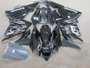 03-05 Schwarz mit weißer Flamme ZX10R Motorrad Verkleidung