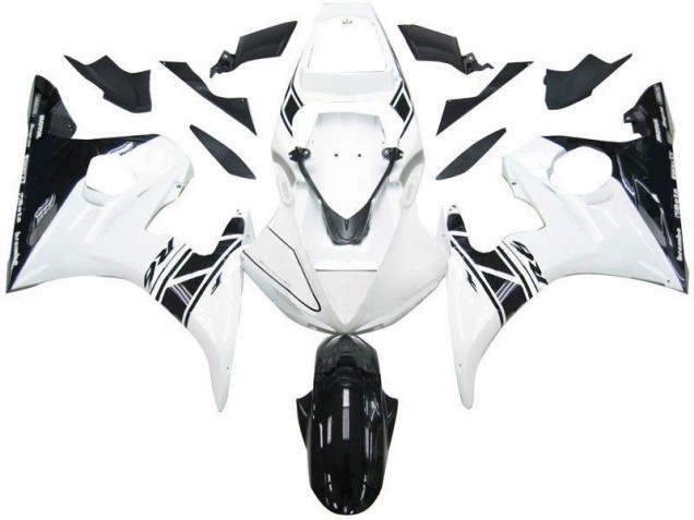 03-05 Schwarz weißes Tribal YZF R6 Motorrad Verkleidung