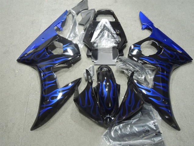 03-05 Schwarze Blau Flamme YZF R6 Motorrad Verkleidungen 03-05 Schwarze Blau Flamme YZF R6 Motorrad Verkleidungen