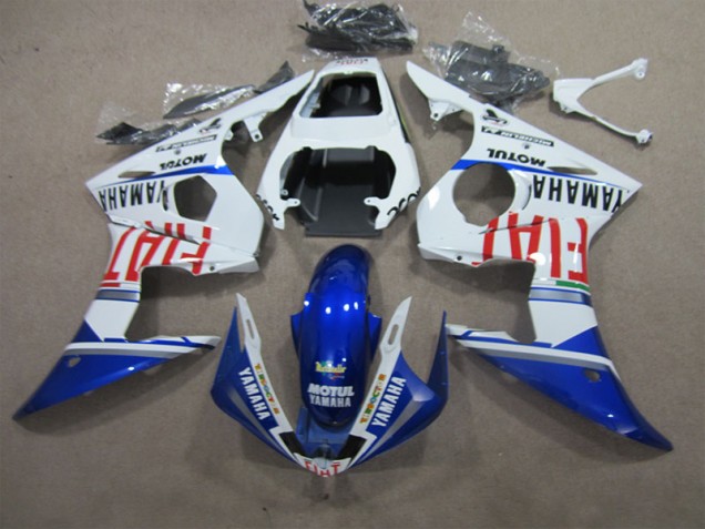 03-05 Weiß Blau Motul Fiat YZF R6 Motorrad Verkleidung 03-05 Weiß Blau Motul Fiat YZF R6 Motorrad Verkleidung