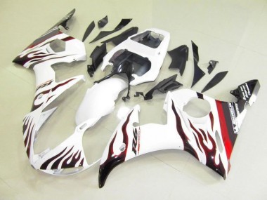 03-05 Weiß Und Flamme YZF R6 Motorrad Verkleidung