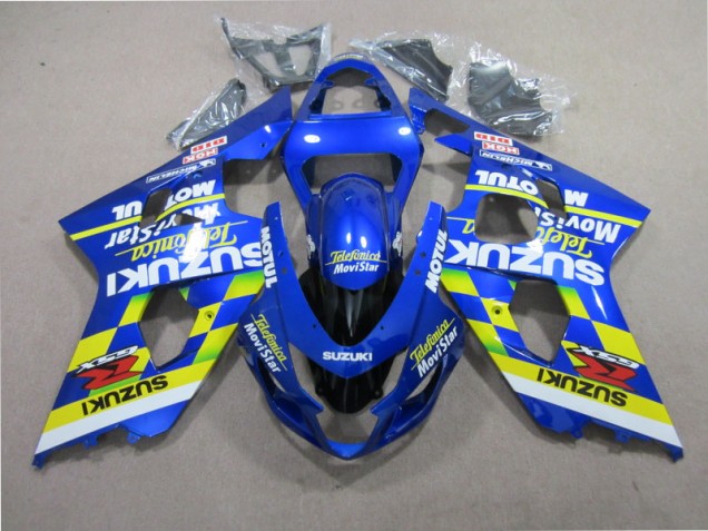 04-05 Blau Telefumia Movistar GSXR 600 Motorrad Verkleidung 04-05 Blau Telefumia Movistar GSXR 600 Motorrad Verkleidung