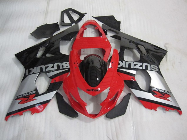 04-05 Rot Schwarz Silber GSXR 600 Motorrad Verkleidung 04-05 Rot Schwarz Silber GSXR 600 Motorrad Verkleidung