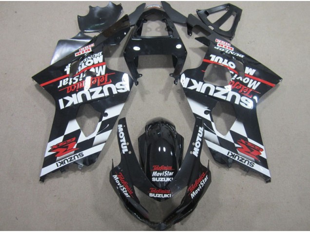 04-05 Schwarz Rote Telefonia Movistar GSXR 600 Motorrad Verkleidung