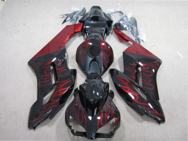 04-05 Schwarz rote Flamme CBR1000RR Motorrad Verkleidungen