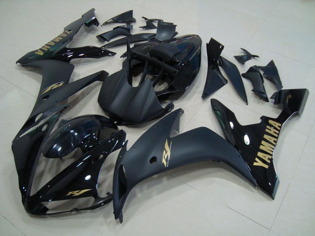 04-06 Schwarz Mattgold YZF R1 Motorrad Verkleidung
