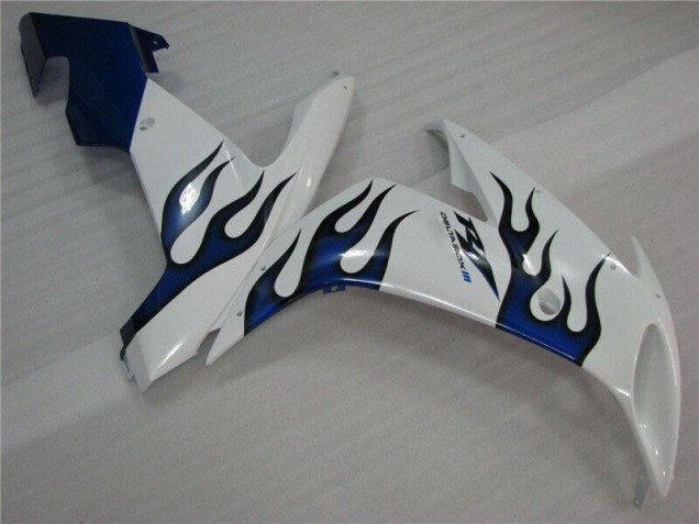 04-06 Weiß Blau Flamme YZF R1 Motorrad Verkleidung