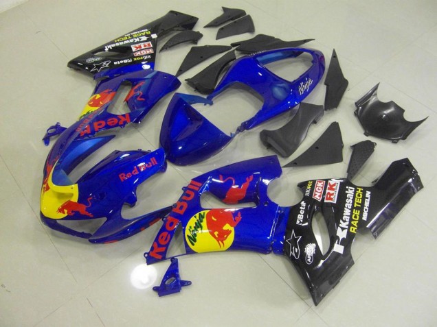 05-06 Blau Rot Bull ZX6R Motorrad Verkleidung